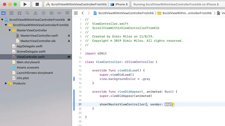 ScrollView in ViewController from XIB - SWIFT 5 - iOS