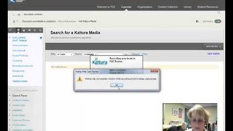 Kaltura - Recording a Video Using Screen Capture from Inside of Blackboard