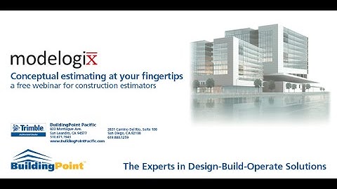 WEBINAR  Modelogix® Conceptual Cost Estimating at your Fingertips