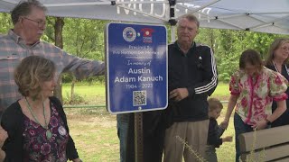 Memorial bench unveiled for unsolved 2023 murder of Houston father