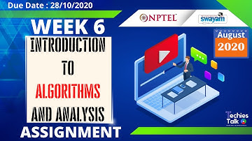 NPTEL Introduction to algorithms and analysis Week 6 Quiz Assignment Solution | August 2020 | Swayam