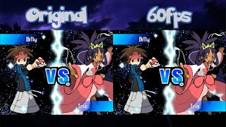 Using Dain-App Interpolation AI Pokemon Black and White 2 VS Champion Iris Battle - 60FPS
