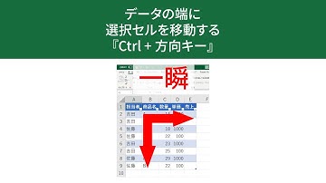 連続して続くデータの端に選択セルを移動するテクニック『Ctrl + カーソルキー』