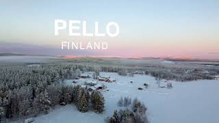 Enchanted Winter Wonderland Aerial Views Of Pello, Finland 4K Drone Footage