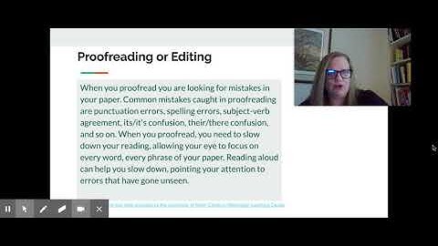 The Revision Process: video lecture