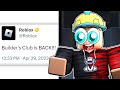 The Return Of BUILDERS CLUB On ROBLOX...