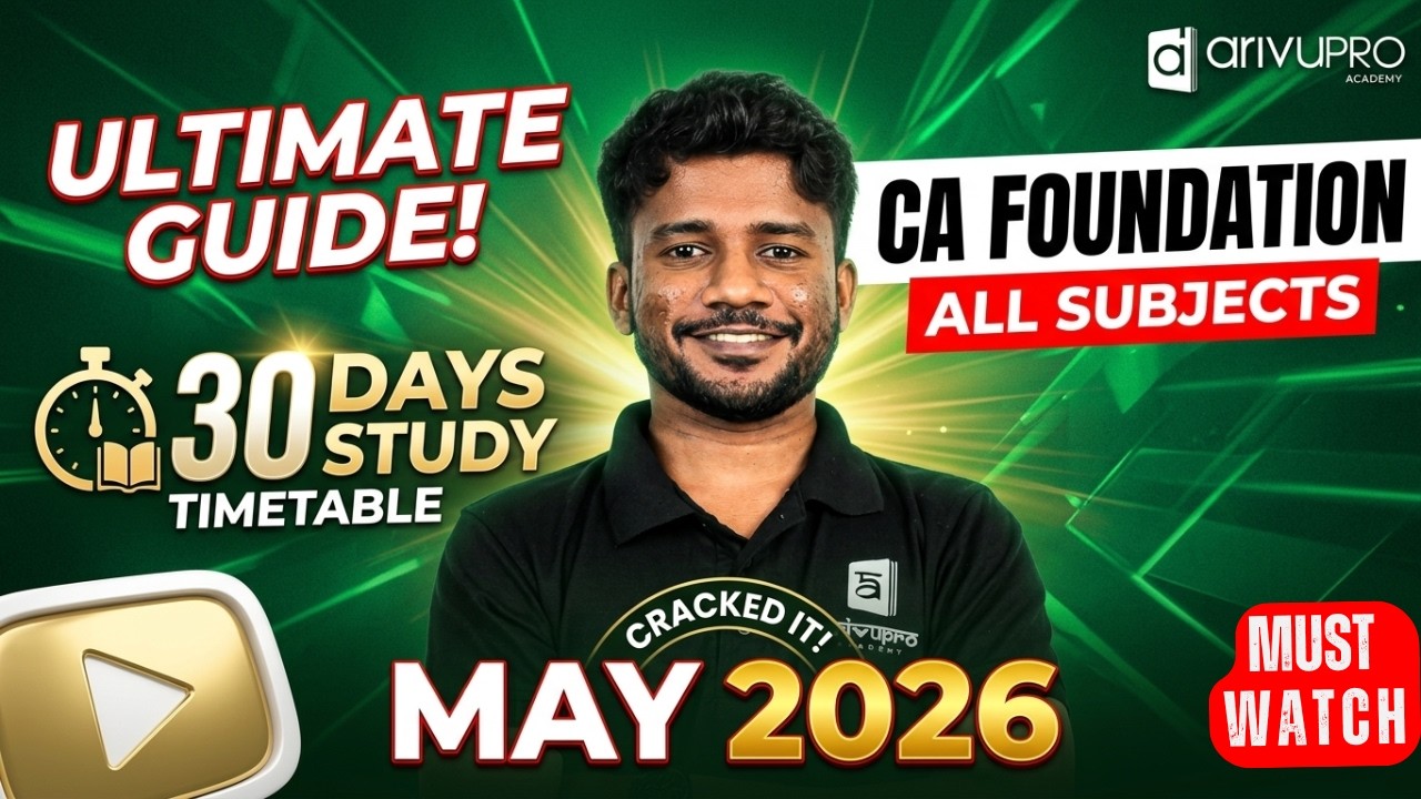 Study ALL Subjects Daily | 30 Days CA Foundation May 2026 Strategy 🎯 ...