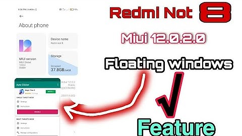 Redmi Not 8 Miui 12.0.2.0 floating windows problem solve no App available in hindi