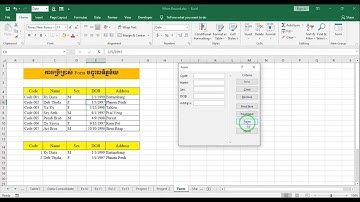 របៀបបញ្ចូលទិន្នន័យតាម Form/How to enter data in Form in Excel