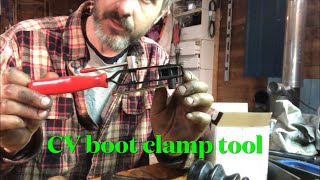 Installing CV boot using a clamp tool