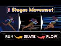 Three Stages Movement System in Godot (run to skate to flow) 
