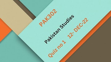 PAK302  Pakistan Studies QuizNo 1 Solution