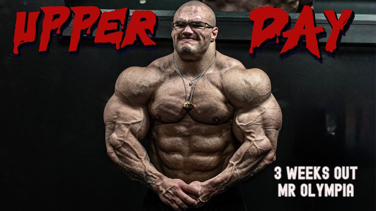 Серия «Мистер Олимпия» Ника Уокера, 20 дней | Тренировка груди, спины, плеч, рук без экипировки