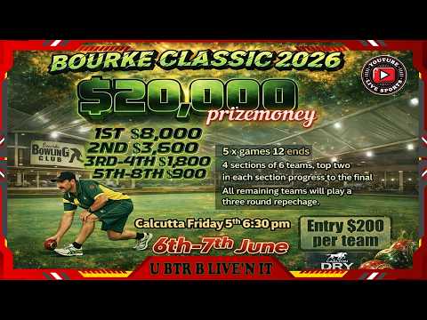 🔥 Bourke Classic Pairs – LIVE Round 3 & 4 🏅 | Afternoon Bowls Action | YouTube Live Sports
