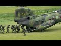 Flyguppvisning Berga Helikopterbas år 2004 Vertol 107 Hkp 4 Helikopter Hkp 15 och Super Puma Hkp 10