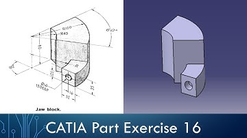 CATIA Part Design Exercise 17 - Jaw Block