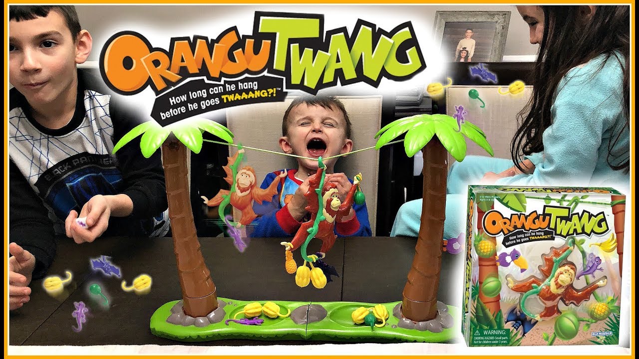 Orangutwang Kids Game - How Long Can He Hang Before He Goes Twaaang?!