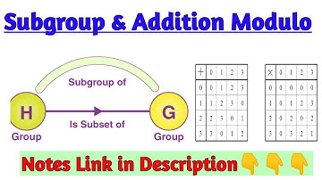 Subgroup | Group Theory | Addition And Multiplication Modulo Example | Abstract Algebra math Bsc