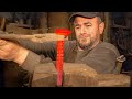 Forging sharpest knife from railroad spike 100 handmade blacksmithing