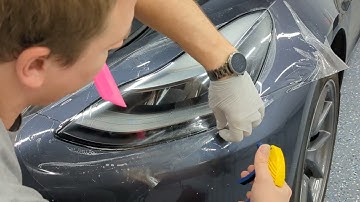 Hexis Bodyfence PPF applied to Tesla headlight.