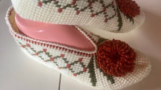 Çeyizlik Baklava Dilimi Tunus Işi Patik Modeli