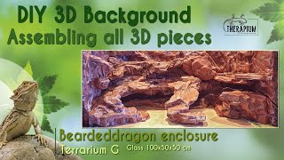 DIY Terrarium Background - Terrarium G - Assembling all 3D pieces