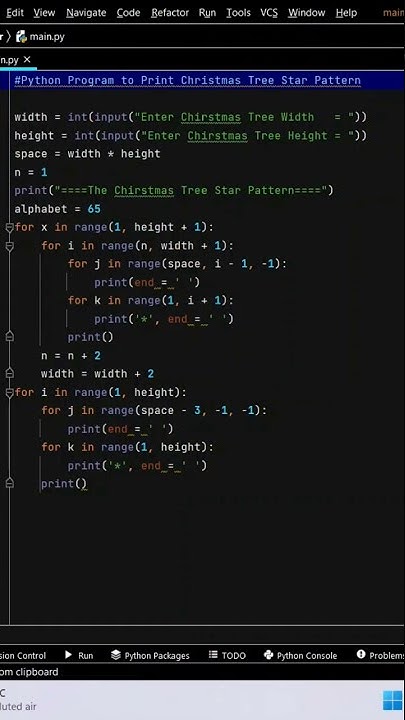 Print Christmas Tree Star Pattern 👍😉 #codewithharry #css #python # ...