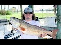 Louisiana RED FISH catch clean cook!! (on the half shell)