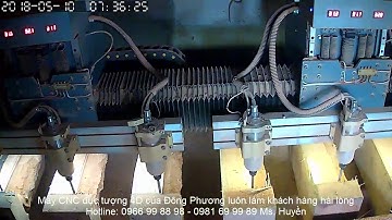 Máy cnc 4 trục đồng thời, máy đục tượng cnc, gia công trụ rồng, trụ cẩu thang