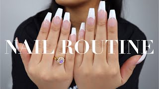 EASY DIY AT HOME NAIL ROUTINE 2020 | AFFORDABLE FRENCH TIPS | GEL MANICURE | AMAZON NAILS