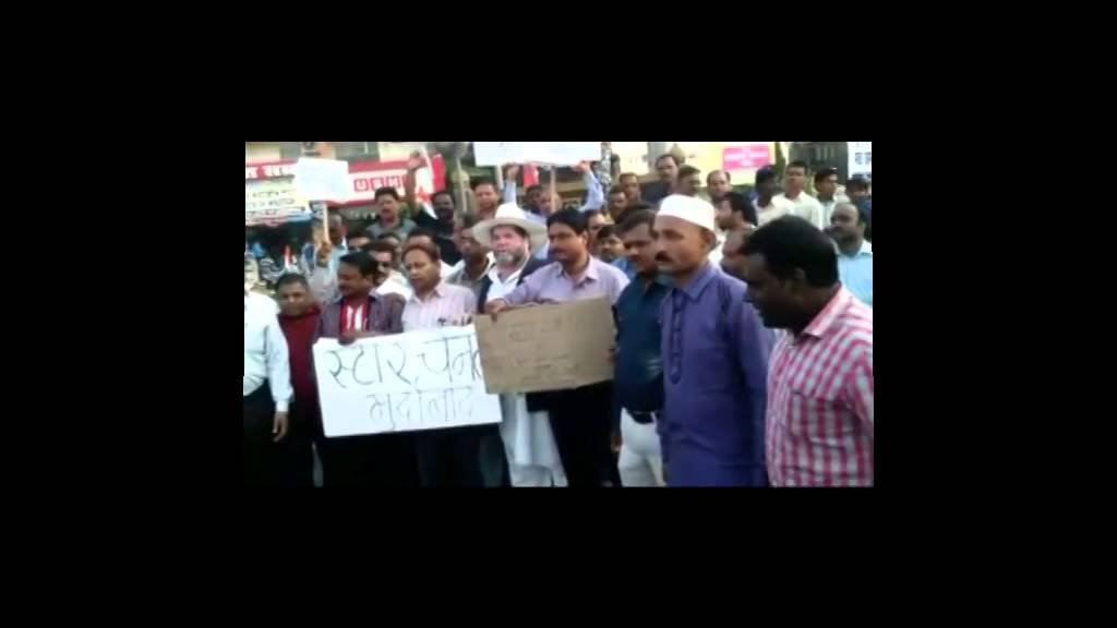 Cable Operators in Jabalpur India protest against Rate increase of Star Channels