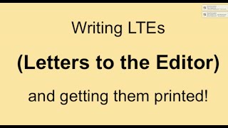 Writing Letters to the Editor (and getting them printed)