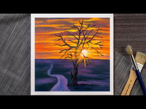 Featured image of post Easy Acrylic Painting Landscape Sunset / Welcome to my very first youtube video!