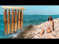 👂Bamboo Wind Chimes and Ocean Waves | Relaxation Sounds I AMSR