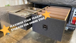 DIY Camper trailer maximise storage with custom storage drawers