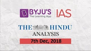 'The Hindu' Analysis for Dec 7th, 2018.