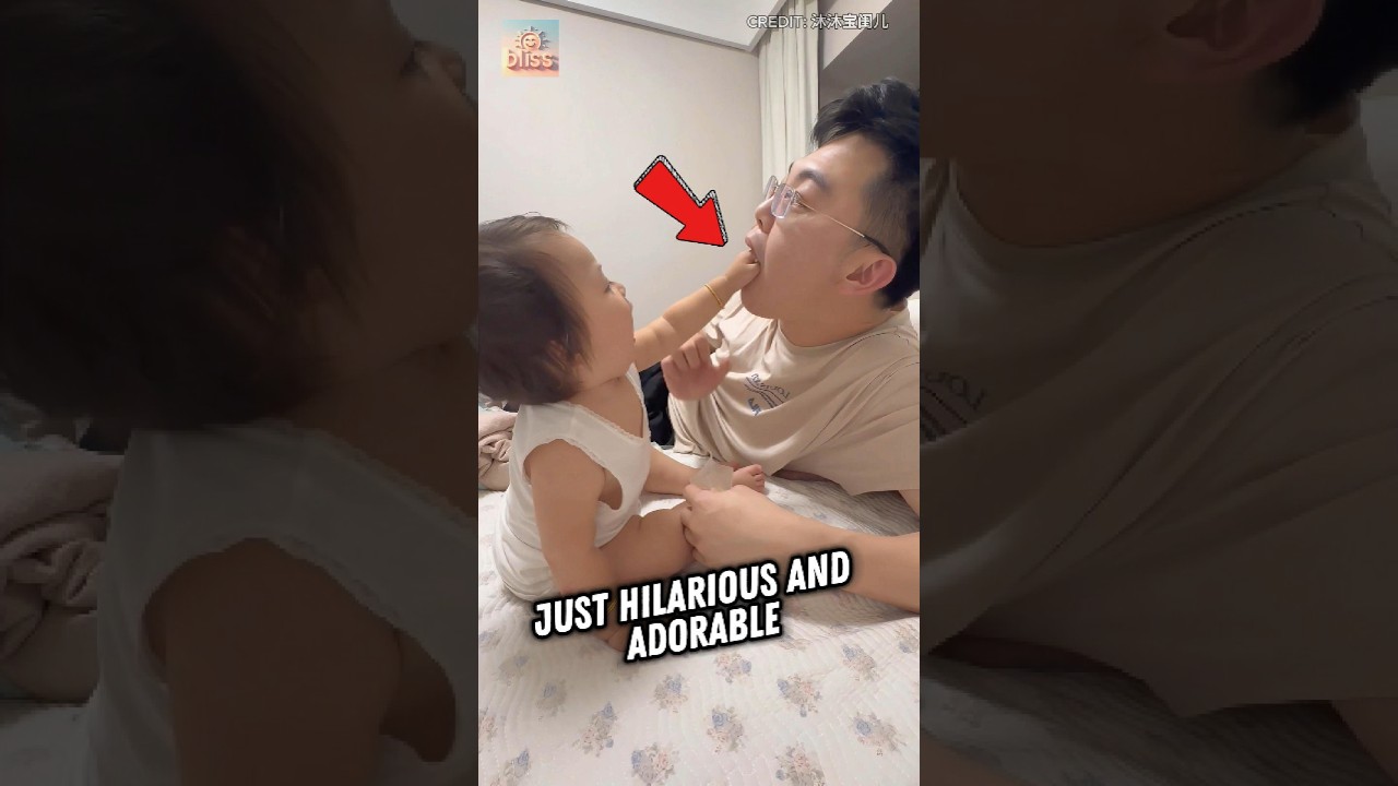 Adorable Baby Girl Tries to Feed Her Dad a Snack! 😅❤️