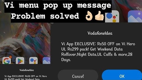 Vi menu pop up messages stop | How to stop Vi Menu pop up messages| #Vi_menu notification off