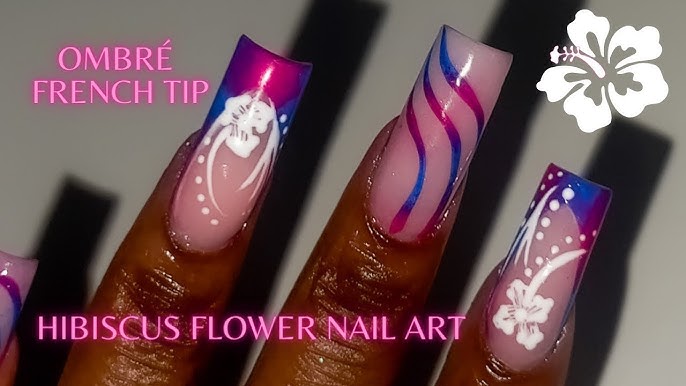 Easy hibiscus flowers 🌺 #hibiscusflowernails #hibiscus #summernails, Summer Nails