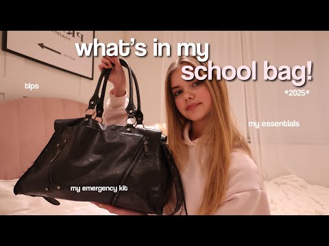 WHATS IN MY SCHOOL BAG 2025! *my essentials, emergency kit, tips + more 🎀📚✏️✨