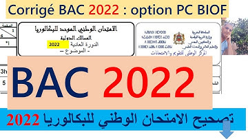 corrige BAC 2022 partie 1