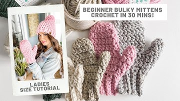 Beginner Bulky Mittens - Free Crochet Pattern