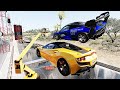 Cars vs mega high container  jump test 4  speed car crash  beamng drive