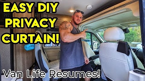 Van Life Privacy Curtain! 🚐 | Easy DIY curtain rod install | NO drilling required | Back in the van