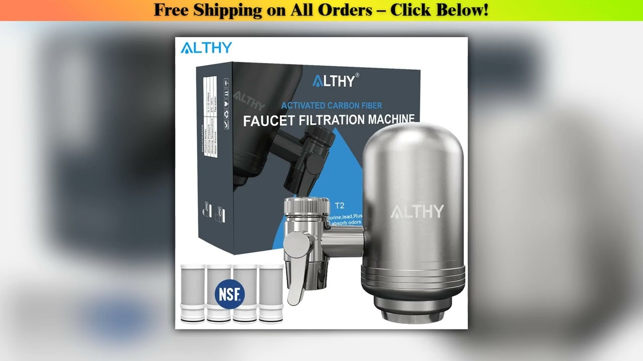 ALTHY Stainless Steel Faucet Tap Water Filter Purifier System, NSF Certified Reduces Lead,