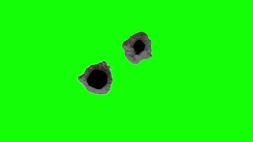 two bullet holes 1 - HD transparent footage