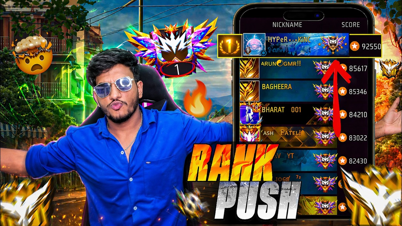 🤩Grandmaster Live Rank Push ️- Free Fire Telugu Live - Hyper King # ...