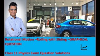 Rolling with sliding Physics Exam Question Rotational Motion Graphical representation of NTA Level