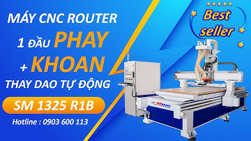 Máy cnc 1 đầu phay + 1 đầu khoan + thay dao tự động SM 1325R1B