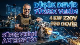 Düşük Devir Yüksek Verim 4 Kw 220V 900 Devir Alternatör